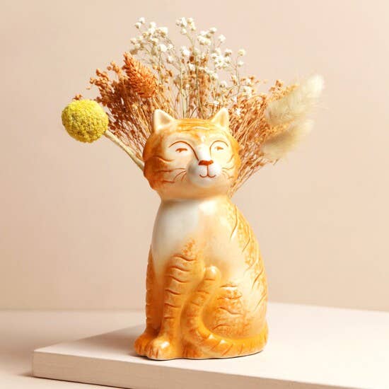 Gingerbell Cat Vase